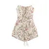 Venta al por mayor transfronteriza 2026 Chaqueta de encaje de moda europea y americana con nudo y decoración de botón + falda sin tirantes para mujer L61080/81