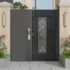 Puerta de Patio de Aleación de Aluminio para Villa Personalizada, Puerta Artística de Aluminio, Puerta de Celosía para Pilar, Puerta Exterior para Jardín, Bisagra de Puerta de Entrada