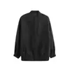 Chaqueta Corta Negra de Lino con Cuello Alto Estilo de Alta Gama para Mujer, Nuevo Modelo Primavera Temprana 2026, Elegante Chaqueta de Oficina para Figuras Pequeñas