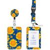 Nuevo Portatarjetas con Cordón Retráctil Fácil de Jalar de Margarita Fresca, Girasol, Cielo Estrellado, Estampado de Leopardo Salvaje, Juego de Hebilla Fácil de Jalar