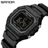 Sanda K-Style Reloj Digital Impermeable para Natación Juvenil Despertador Sencillo Pantalla Única Cuadrado Pequeño Muñeca Estudiante Hombre y Mujer