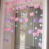 Cortina de tela con estampado de estrellas moradas, sin perforaciones, para puerta de baño, comercial, de Internet, con dibujos animados de celebridades, para el hogar