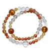 El Amor Dura Para SiemprePulsera de Cristal Amarillo Natural Torre para Mujer, Pulsera Versátil de Sol Dorado y Cristal Blanco al por Mayor