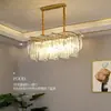 Lustre de sala de estar de luxo leve para villa, luminária de cristal galvanizado estilo francês, iluminação moderna simples e elegante de alto padrão para quarto principal, sala de jantar