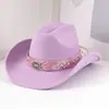 Sombrero del Día de San Valentín Regalo Transfronterizo Sombrero de Vaquero con Pedrería Estilo Navideño Sombrero Cálido a Prueba de Viento Adelgazante para Citas y Sesiones de Fotos