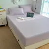 Juego de tres piezas de alta tecnología japonesa, sábana bajera ajustada de nailon y spandex Clase A, protector de colchón, tapete refrescante para uso doméstico, sábana bajera ajustada refrescante de seda individual tamaño matrimonial y funda de almohada