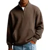 Sudadera de manga larga de color sólido pesado nueva, con cuello alto, europea y americana transfronteriza, para hombre, simple, a la moda, casual, deportiva, versátil, ropa para hombre