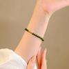 [Ramas Verdes y Hojas Verdes] Pulsera Nicho de Jaspe Verde Espinaca Calcedonia Nueva para Mujer Joyería Delicada de Cuentas de Alta Gama China