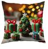 Funda de Almohada Navideña Transfronteriza Sofá Poliéster Estampada Funda de Almohada Navideña Oficina Cojín Hogar Almohada Mayoreo