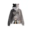 Sudadera con Capucha Nueva para Niños con Orejas de Gato Impresión 3D para Hombres y Mujeres Novedad del Mundo de la Animación