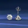 Pendientes de Plata de Ley S925 con Moissanita para Hombres y Mujeres, Nuevos Pendientes de Hélice Simples y de Gama Alta con Seis Garras Rosca Venta Caliente Transfronteriza Tk
