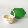 Mini cesta de ratán hecha a mano, cesta pequeña y carnosa, cesta decorativa con rubor cosmético.
