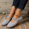 Deseo comercio exterior talla grande Flyknit transpirable de corte bajo sin cordones de una sola capa zapatos de mujer transfronterizos de corte bajo planos holgazanes transpirables zapatos de trabajo