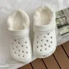 Zuecos de Algodón Acolchado con Dibujos Animados, Forro Polar de Invierno, Suela Gruesa de Eva para Mujer, Adecuados para Uso en Interiores y Exteriores, Zapatillas de Algodón Cerradas y Fáciles de Poner