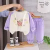 Conjunto de Ropa para Primavera y Otoño con Elegantes Diseños de Animales y Corazones, Ropa Infantil de Tres Piezas de Manga Larga al por Mayor, Tendencia 2026, Nuevo Conjunto para Niñas