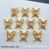 Nova Caixa Mágica Redonda com Laço de Coração de Diamante Dourado Oito Furos Separados Contas Pulseira de Contas DIY Colar Joias