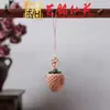 Colgante de Fresa de Madera de Ciprés Rojo, baya de Alegría de Madera Yiming Xianyuan, Móvil de Frutas y Verduras de Madera Maciza con Borla Colorida Tejida
