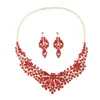 Pendientes y Collar de Borla de Perlas y Pedrería Estilo Europeo y Americano, Cadena para Clavícula de Gama Alta Nicho, Joyería de Declaración de Moda Única y Exagerada