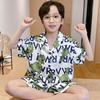 Pijama de verano para niño (2024), de satén de seda helada y manga corta, ideal para el hogar.