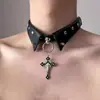 Directamente del fabricante: Gargantilla Cruzada Falsa de Cuello, Gargantilla Oscura Gótica Punk, Cadena para Clavícula Metálica Trendy de Chica Spicy al por Mayor