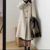 Abrigo de Lana Negro Estilo Japonés con Botones de Cuerno para Mujer, Nuevo Estilo Otoño e Invierno 2026, Chaqueta de Lana Gruesa Estilo Universitario Petite