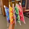100 Elásticos de Cabelo de Crisântemo Pequenos Amassados, Elásticos Coloridos Simples Embalados para Crianças, Anéis de Toalha, Elásticos de Cabelo de Polegar Modernos