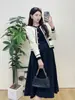 Vestido Xuemefu para Mujeres Embarazadas 2024 Otoño e Invierno Nuevo Estilo Francés Elegante Chanel Chaqueta de Punto Vestido Chaleco Adelgazante de Moda