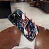 Retro Clássico Americano Carro Bandeira Americana Maçã 17 Capa de Celular Iphone14 Fosca Anti-Queda Capa Protetora 16Pm