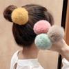 Otoño e Invierno Imitación Piel Bola de Pelo Grande Cuerda para el Cabello Linda Imitación Pelo de Conejo Felpa Cuerda para la Cabeza Niña Anillo para el Cabello de Bola Banda de Goma Accesorios para el Cabello