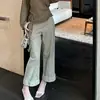 Jeans rectos de pierna ancha con puño en el bajo, lavado vintage color albaricoque, de sensación holgada, para mujer