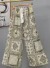 Pantalones de pijama de algodón para mujer, verano, finos, estampados, casuales, de pierna ancha, pueden usar mujeres embarazadas, comercio exterior, pantalones de talla grande