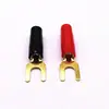 Terminal de Banana em Forma de U Banhado a Ouro Cobre Terminal de Acessórios de Áudio em Forma de Y Modelo Pequeno Diâmetro Interno 5,2mm