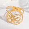 Joyería transfronteriza europea y americana Pulsera abierta lisa con sentido de diseño simple francés Nicho de joyería geométrica hueca retro