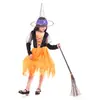 Fantasia Infantil de Halloween Meninas Bruxa cosplay Vestido de Princesa Vestido Vestir Fantasia Jardim de Infância Bruxa Fantasia Traje de Performance