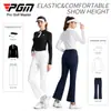 Calças de Golfe Pgm Calças Esportivas Calças Femininas Outono Camada Dupla Cintura Alta Versão Micro-Flare Calças Quentes com Efeito Emagrecedor