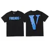Camiseta Masculina Autêntica Vlone Fog V Grande Manga Curta Dragão Chinês Edição Limitada Estilo Hiroshi Fujiwara Marca Tendência Solta