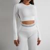 Shorts Esportivos Estilo Europeu e Americano Transfronteiriços, Manga Curta, Manga Comprida, Calças Compridas, Conjuntos de Sutiã, Tops de Fitness, Regatas, Roupa de Yoga Tricotada para Mulheres