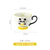 Desenho Animado Fofo Engraçado Grande Capacidade Binaural Tigela de Sopa Doméstica Cor Esmaltada Porcelana Tigela Grande Caneca Alta Criativa Xícara de Café da Manhã