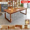 Escritorio para sala de estar, escritorio largo grande para leer y estudiar, mesa de comedor para el hogar, mesa doble larga, estación de trabajo para computadora