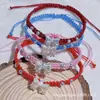 Pulsera de lazo de plata de ley 999 3D con cordón rojo tejido para DIY, cuentas de plata de la suerte, pulsera para pareja, regalo en vivo, fábrica