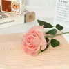 Rosa Redonda Espinhosa de Cabeça Única, Rosa Coroa, Material de Rosa Enrolada para Decoração de Casamento, Flor Artificial para Paisagismo de Loja