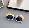 Óculos de Sol de Verão da Moda para Meninas, com Proteção UV, Fofos e Adoráveis, com Laço e Design de Gatinho para Proteger do Sol