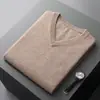 Nuevo Suéter de Lana Australiana de Cuello Redondo para Hombre de Primavera y Otoño Top Casual Camiseta Base de Color Sólido Suéter de Punto Versátil para Hombre