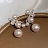 Pendientes de Perla con Aguja de Plata Estilo Nuevo 2026, Exquisitos Pendientes Sencillos Estilo Francés para el Día a Día, Pendientes de Lujo Ligero de Alta Gama para Mujer