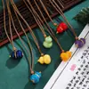Collar con Colgante de Calabaza de Esmalte de Colores, Accesorios para Mujer, Cadena para Suéter de Verano, Estilo Largo, Joyería de Alto Nivel Estilo Chino Nuevo
