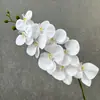Simulación caliente 9 cabezas Phalaenopsis 3D material de flor de pegamento suave flor falsa decoraciones de escritorio de interior adornos de arreglo floral DIY al por mayor