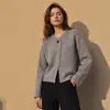 Casaco de Caxemira Outono/Inverno 2026 Estilo Coreano Para Pessoas Baixas Casaco de Lã Feminino Slim Casual Casaco de Lã Para o Trabalho Pequeno Estilo Chanel Feminino