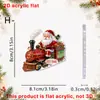 Adornos Colgantes Acrílicos Navideños 2D Papá Noel Muñeco de Nieve Gato Vehículos Dijes Decoraciones para Árbol de Navidad