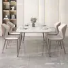 Mesa de comedor minimalista de pizarra de lujo ligero para apartamentos pequeños, silla rectangular Baylor, mesa y sillas de comedor color púrpura Morandi para cocina y sala de estar