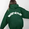 Sudadera con capucha de cuello alto informal de moda deportiva de moda para hombre y mujer de otoño e invierno con hombros descubiertos y talla grande para parejas
